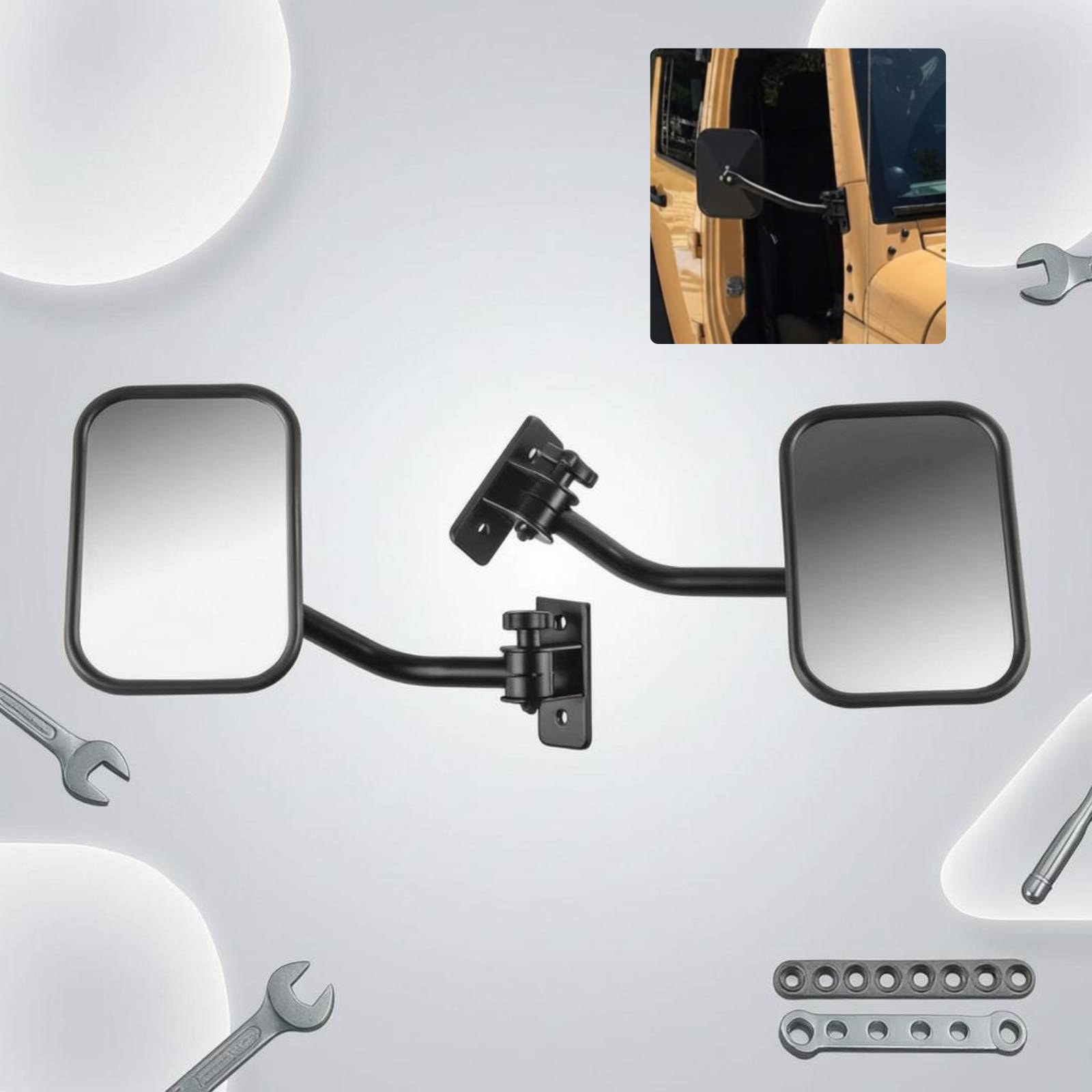 Glass Door Hinge - Rétroviseur de porte tout-terrain réglable pour
