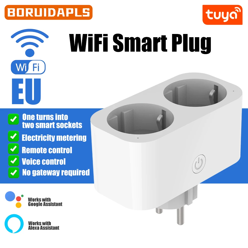 Timer Dual Outlet - BORUIDAPLS Prise intelligente WiFi double prise